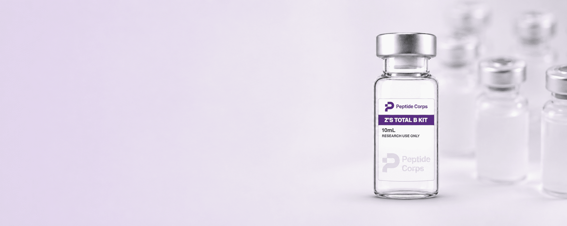 Research peptide vials in laboratory setting